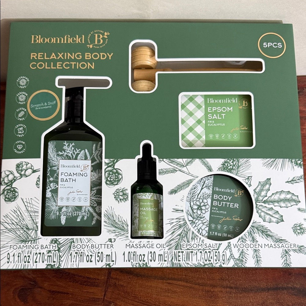 Bloomfield Relaxing Body Collection 5 Piece Body Butter Massage Oil Bath Salt